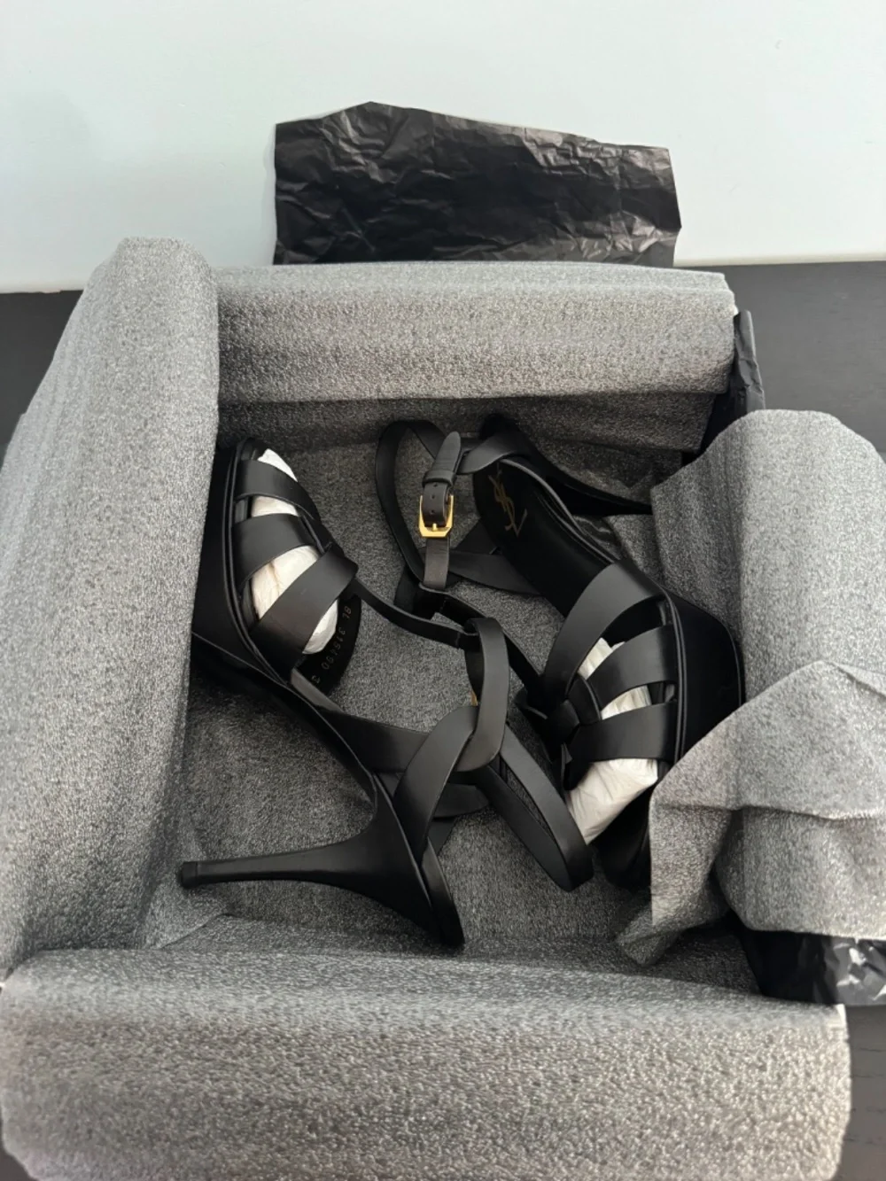 Saint Laurent Tribute Patent Leather Platform Sandal - Picture 8 of 10